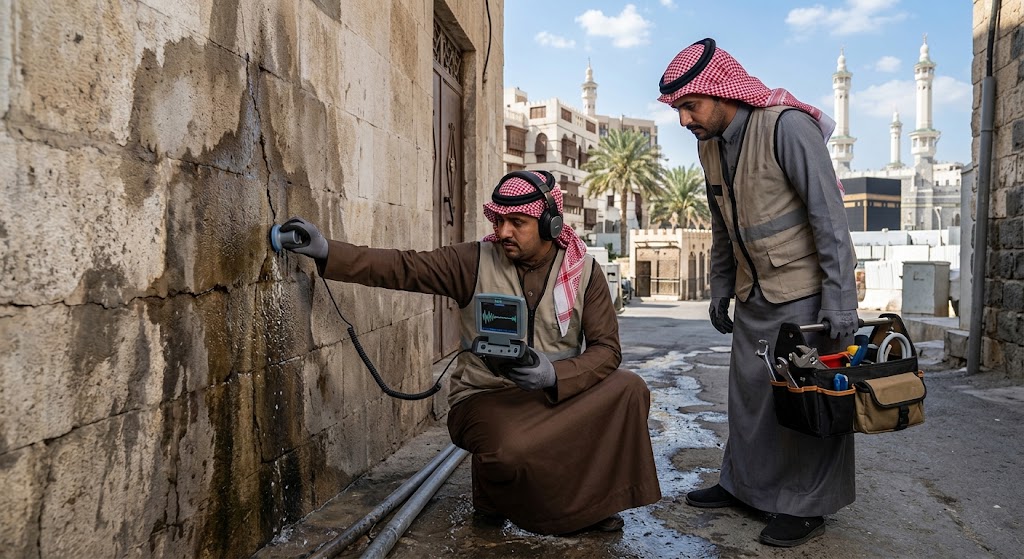 كشف تسربات الخالدية بمكة